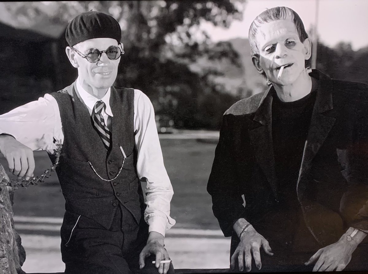 James Whale e Boris Karloff sul set di Frankenstein