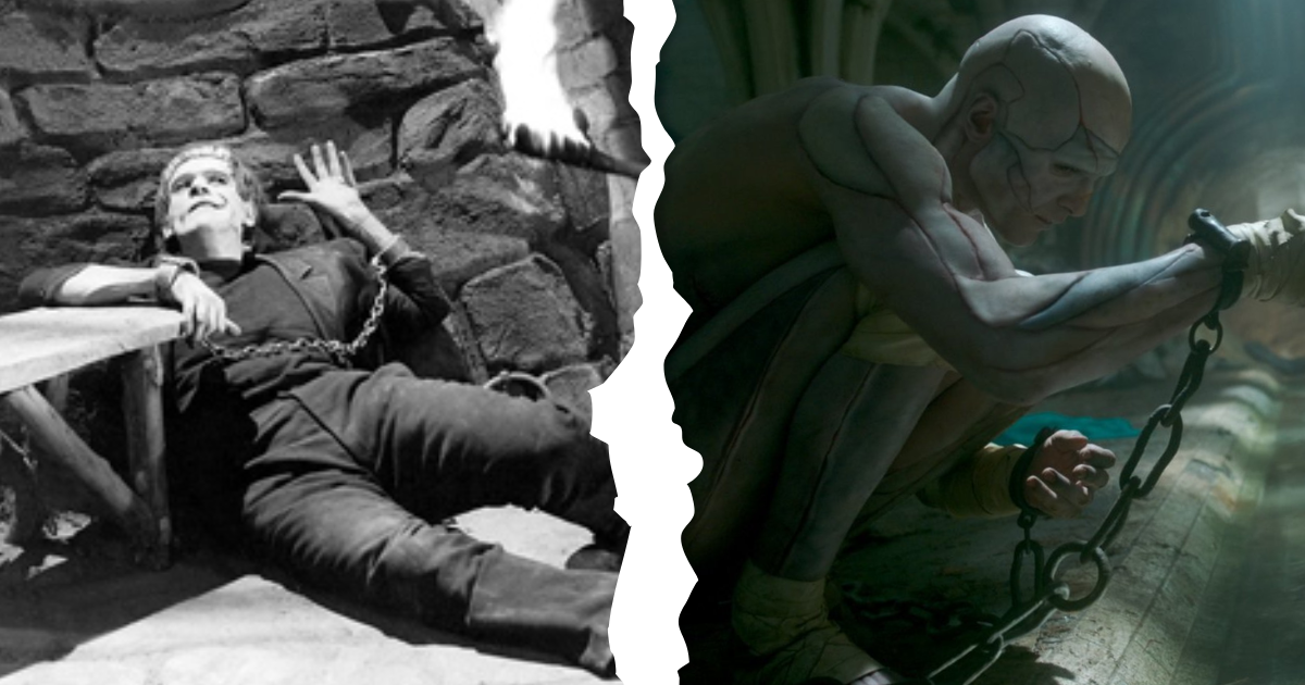 Frankenstein chirurgia narrativa scena catene